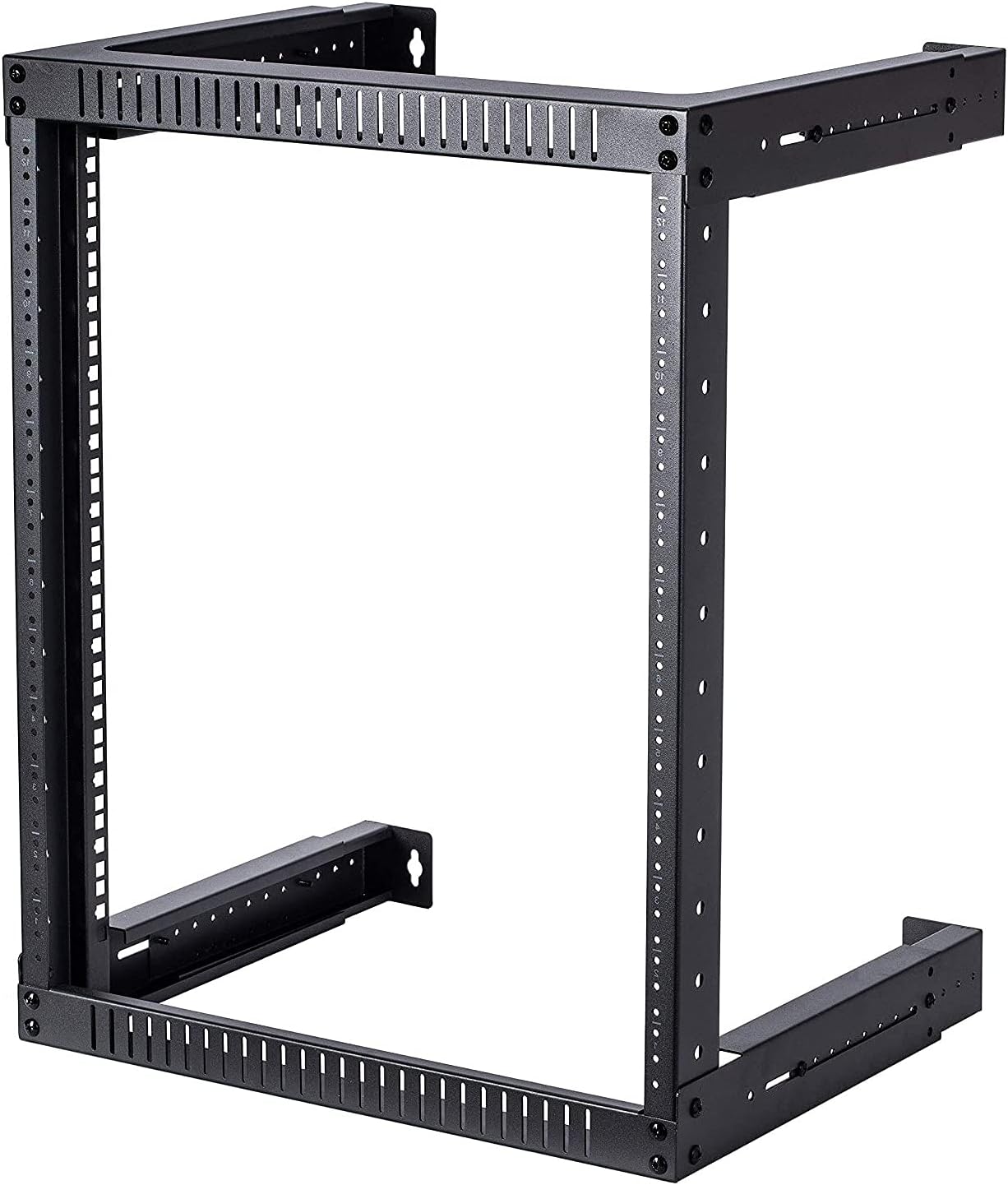 TECHTOO Wall Mount Rack 12U Adjustable Depth Open Frame 19Inch Server Equipment Rack Heavy Duty Patch Panel Bracket Network Equipment Rack (Adjustable 12U)