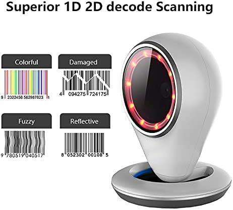 MINDRFID 2D Desktop Barcode Scanner USB Hands-Free Barcode Reader Automatic Sensing Scanning Bar Code Scanner for POS Supermarket Warehouse Pack of 2