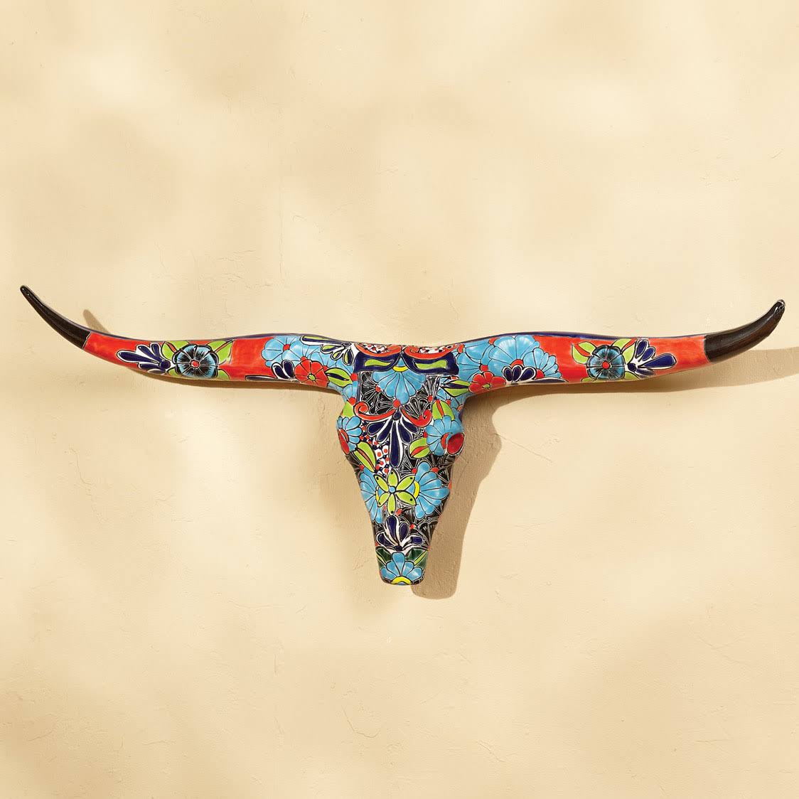 Talavera Longhorn Wall Hanging - Black Forest Decor