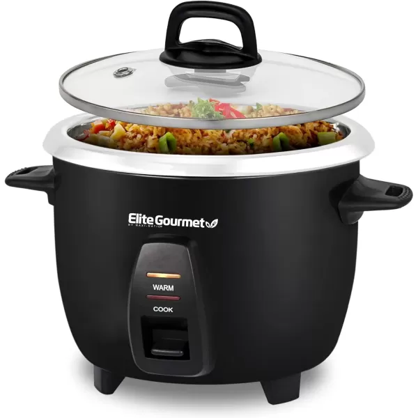 Rice Cookers ERC2010B Electric Rice Cooker with Stainless Steel Inner Pot Makes Soups, Stews, Porridge&rsquo;s, Grains and Cereals, 10 cups cooked (5 Cups uncooked), Black(Black)