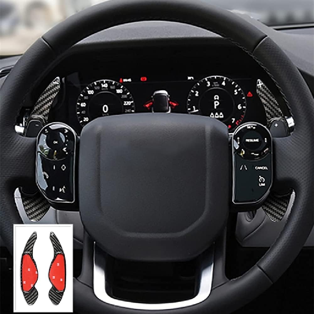 Paddle-Shifter Extension for Jaguar Land-Rover - Carbon Fiber Paddle Shifter Cover ,Car Refitting Decoration Accessories,for Land Rover Jaguar XF XE XJ F-PACE F-Type (Red)