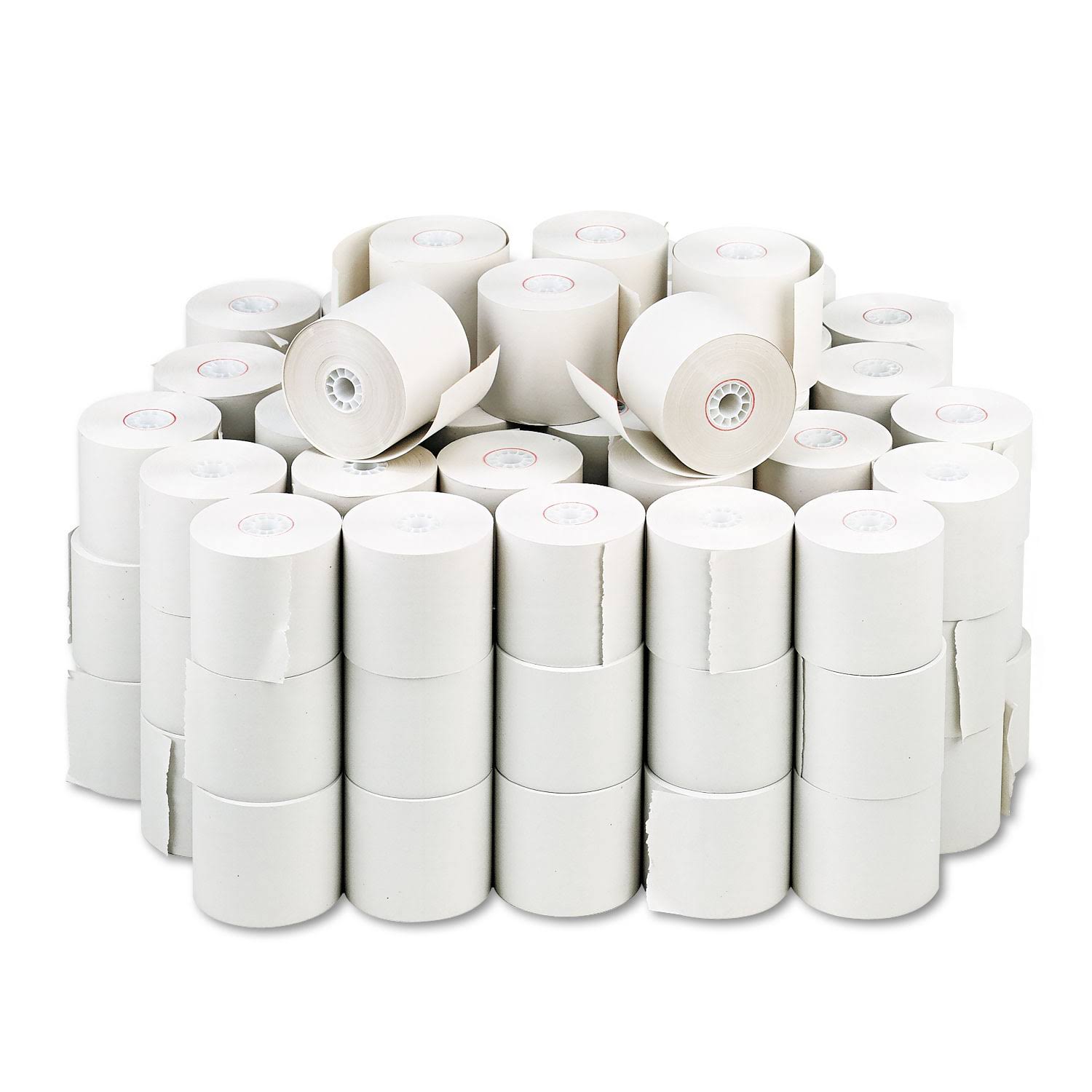 PM Company 08677 Paper Rolls, One Ply Adding Machine/Calculator, 2 1/4x22 x 150 ft, White (Case of 100)