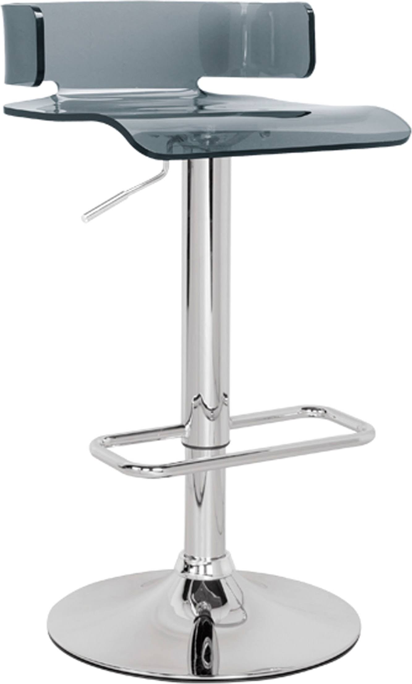 Acme Furniture Rania Gray/Chrome Adjustable Swivel Stool