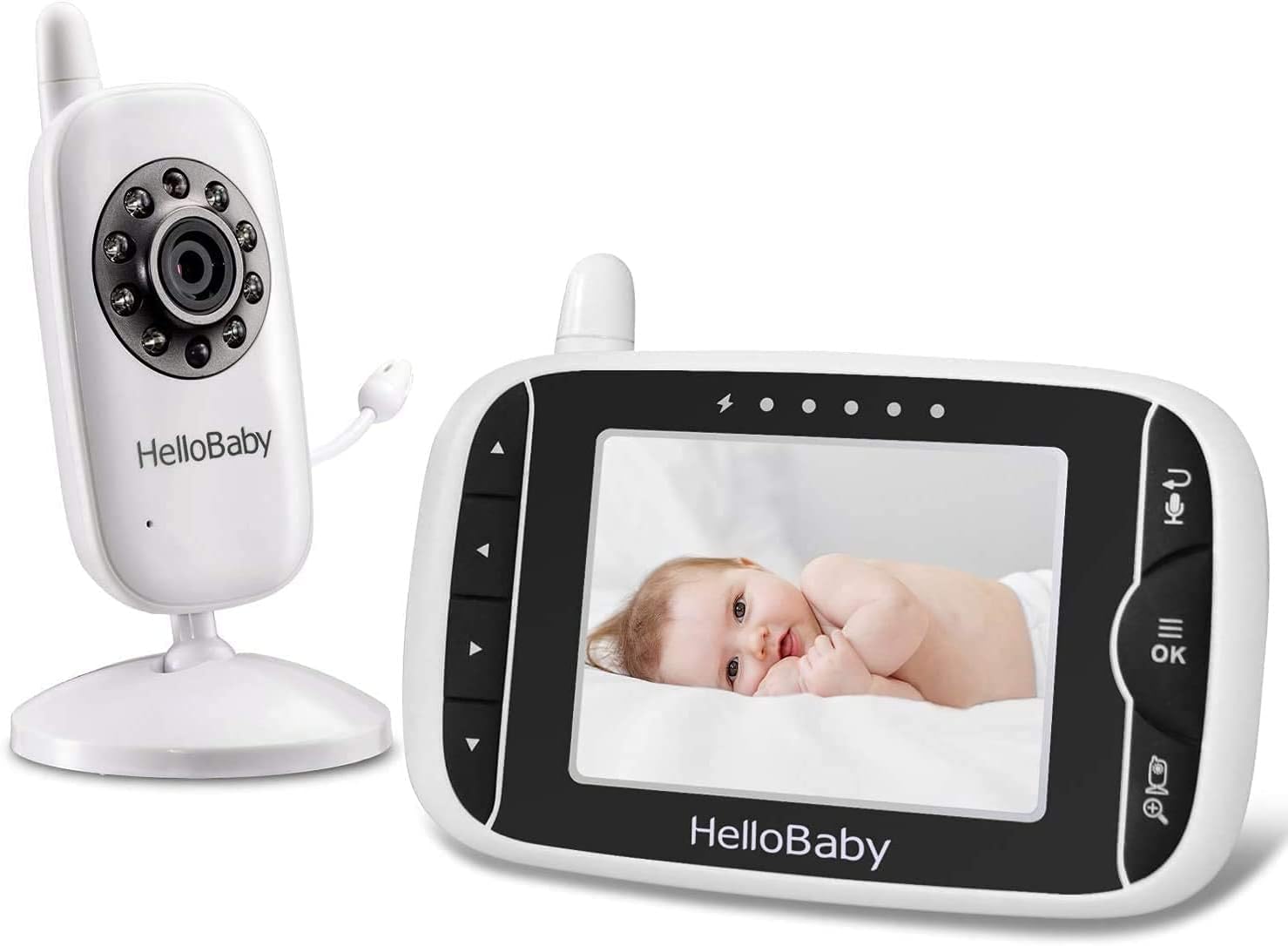 Video Baby Monitor with Camera and Audio | Keep Babies Nursery with Night Vision, Talk Back, Room Temperature, Lullabies, 960ft Range and Long Battery Life Pack of 2