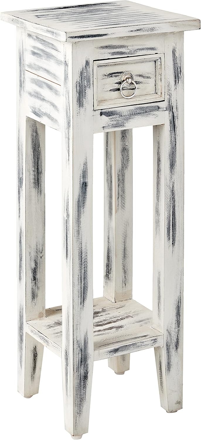 Sterling Sutter Mahogany End Table with Drawer, 27-Inch, Natural Pack of 2