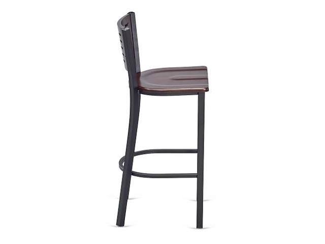 NBF Signature Series Loft Caf Barstool Dark Mahogany Wood/Black Metal Frame