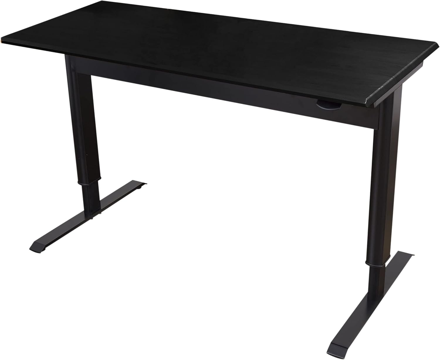 Stand Up Desk Store Pneumatic Adjustable Height Standing Desk Computer Workstation (Black Frame/Teak Top, 48