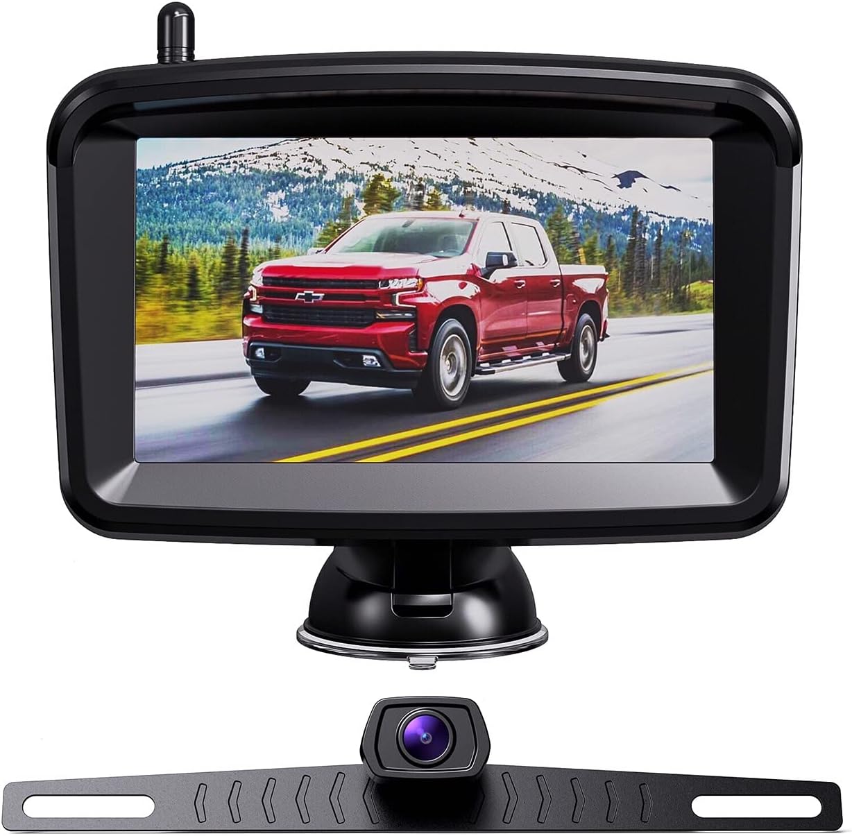 Xroose Wireless Backup Camera 5 Inch Monitor, 1080P Rear View System, Infrared Night Vision and Waterproof Reversing Camera for Cars Pickup Trucks SUVs RVs, 100ft Stable Digital Wireless Signal