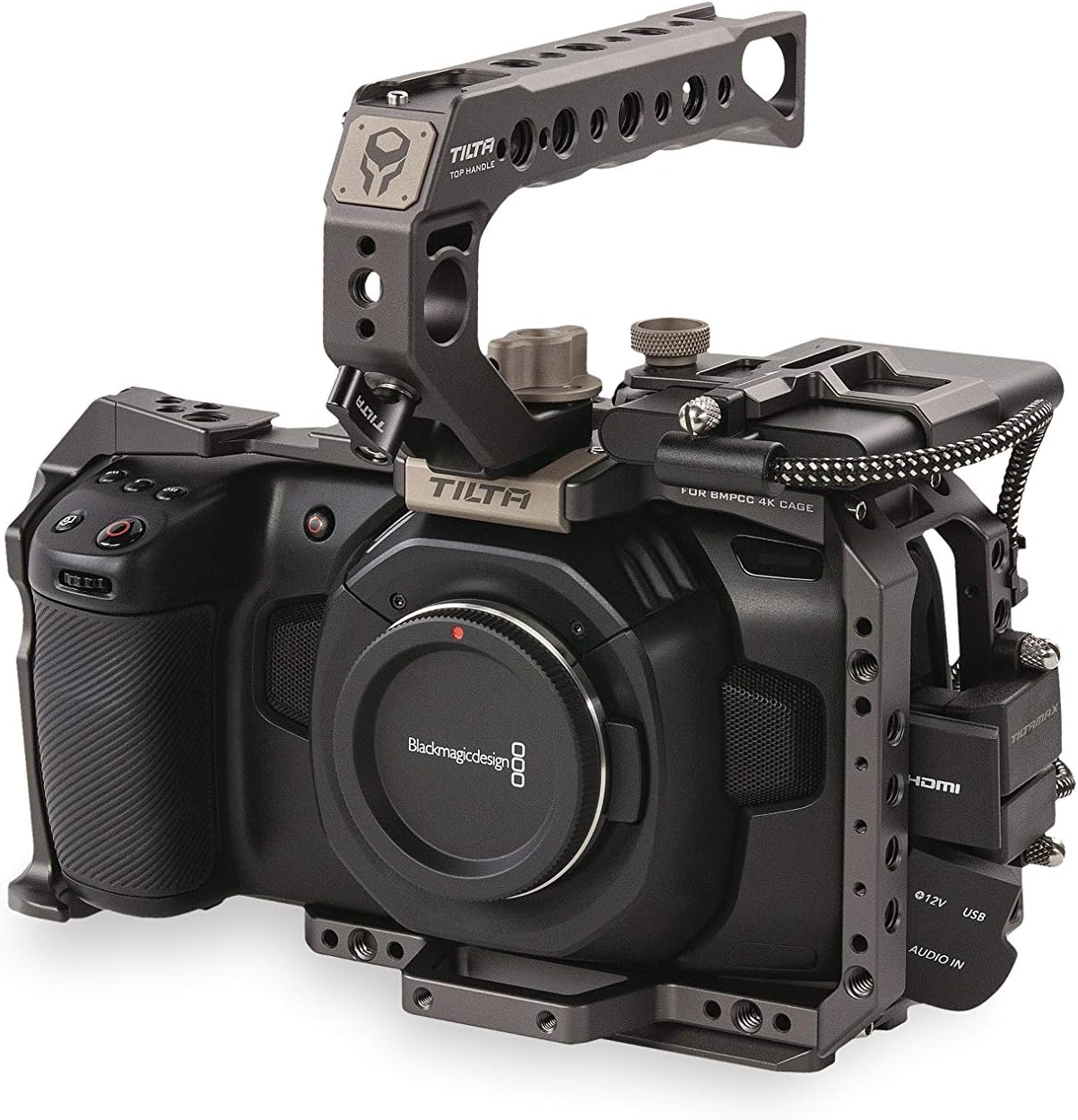Tilta Camera Cage TA-T01-B-G BMPCC 4K 6K Blackmagic Pocket Cinema Camera 6K Rig Tilta Gray (Basic Kit)