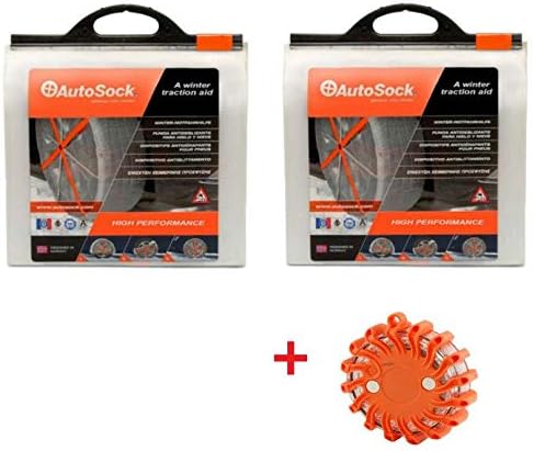 AUTOSOCK AS685 Traction Wheel and Tire Cover for Ice & Snow Easy Install Tire Chain Alternative with Emergency Safety Flare