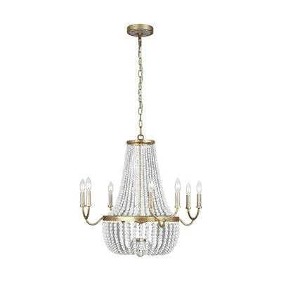 Quan 8 - Light Candle Style Empire Chandelier with Bead Accents House of Hampton