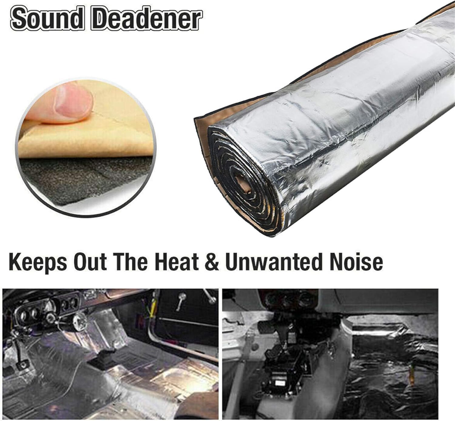 394mil Car Engine Heat Sound Deadener Insulation Mat Aluminum Fiber 60 x 40 - Aluminum Pack of 2