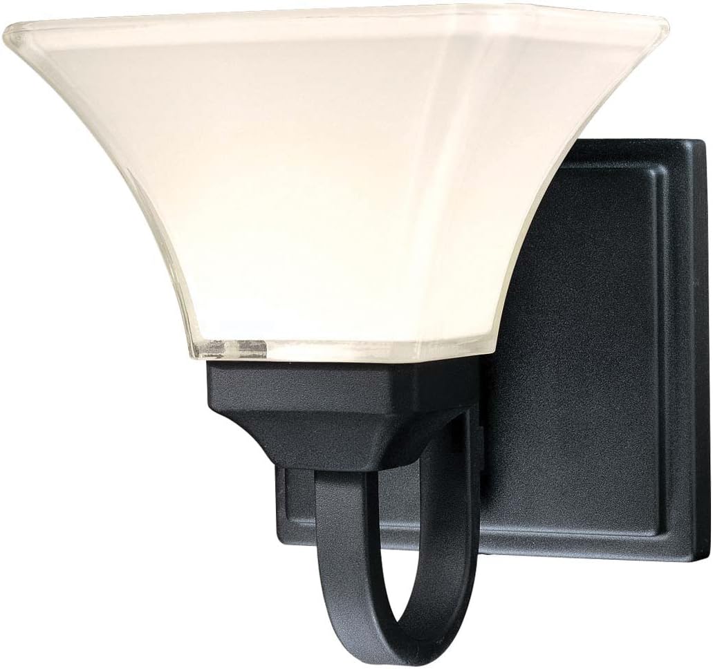 Minka Lavery Wall Light Fixtures 6814-66 Agilis Reversible Glass Bath Vanity Lighting, 4 Light, 400 Watts, Black