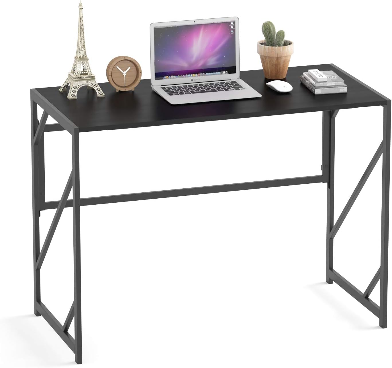 Elephance Folding Desk Writing Computer Desk for Home Office, No-Assembly Study Office Desk Foldable Table for Small Spaces