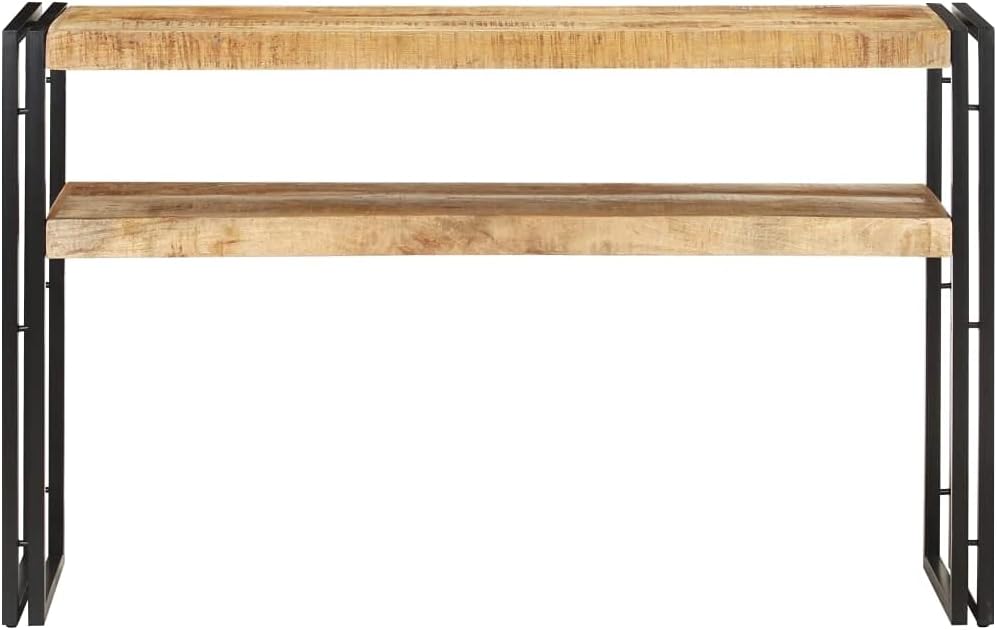 vidaXL Solid Mango Wood Console Table End Side Accent Living Room Home Decor Interior Hallway Entryway Hall Table Furniture Wooden Storage 47.2