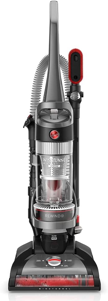Hoover WindTunnel 2 Whole House Rewind Corded Bagless Upright Vacuum Cleaner with Hepa Media Filtration,UH71250, Blue