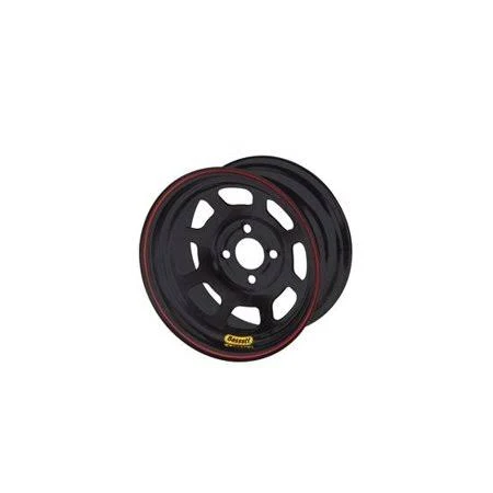 Bassett 47SP2 14x7 D-Hole 4x4.25 2 inch Backspace Black Wheel