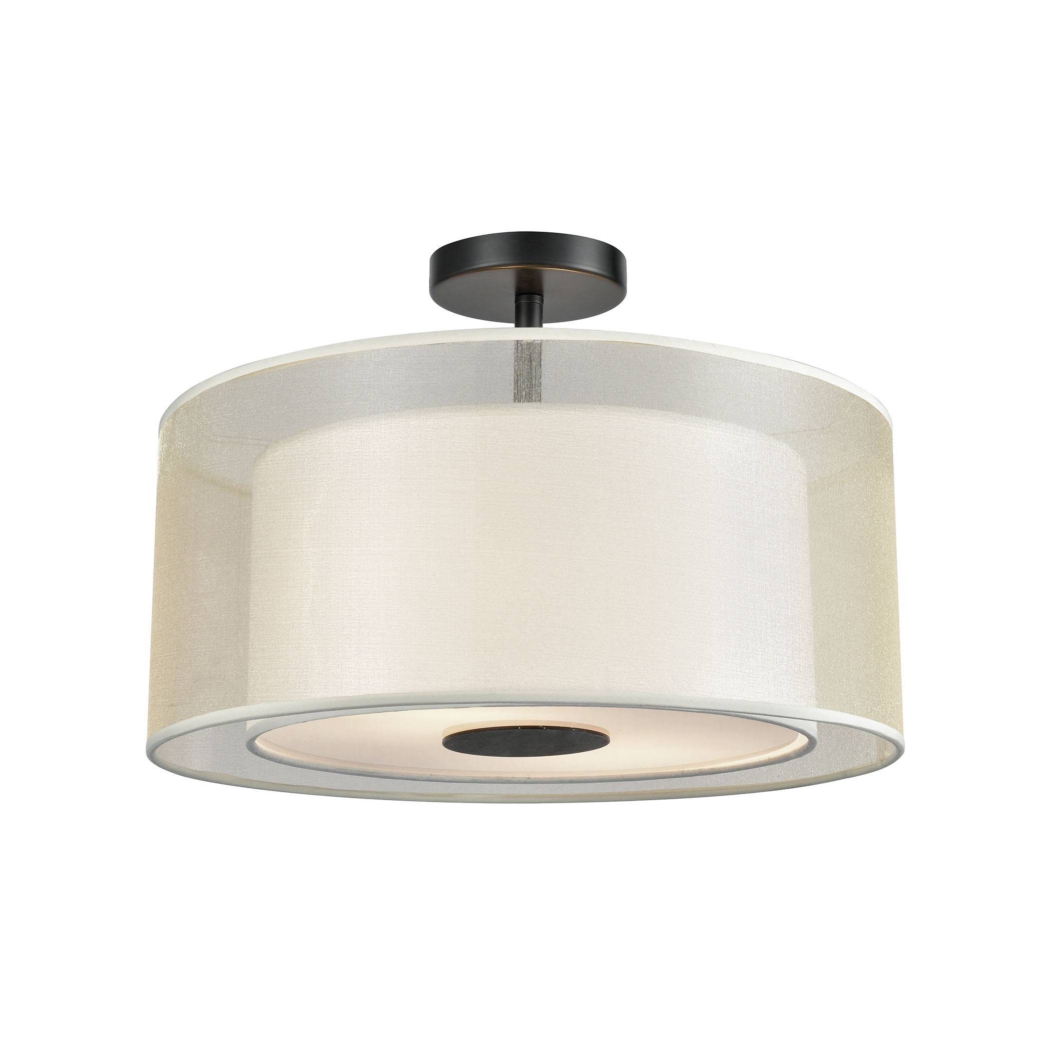 Elk Lighting 46267/2 Ashland 2 Light Semi Flush Mount in Matte Black