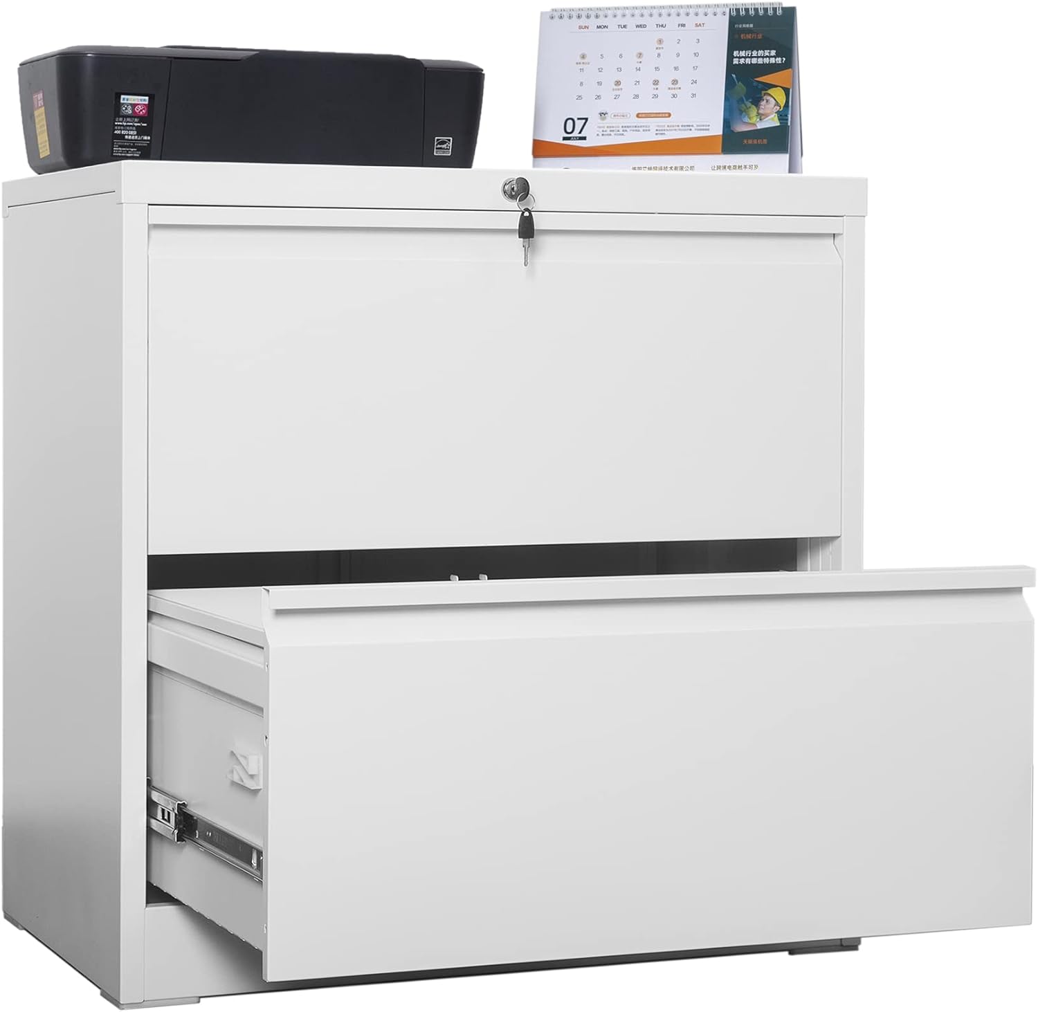 AOBABO 4 Drawer Lateral File Cabinet, Metal Lateral Filing Cabinet with Letter/Legal A4 Size,Fast Assemble with 0 Screw,Assembly Required(Black, 52