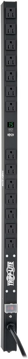 Tripp Lite Metered PDU, 15A, 8 Outlets (5-15R), 120V, 5-15P, 15 ft. Cord, 0U Vertical Rack-Mount Power (PDUMV15-24)