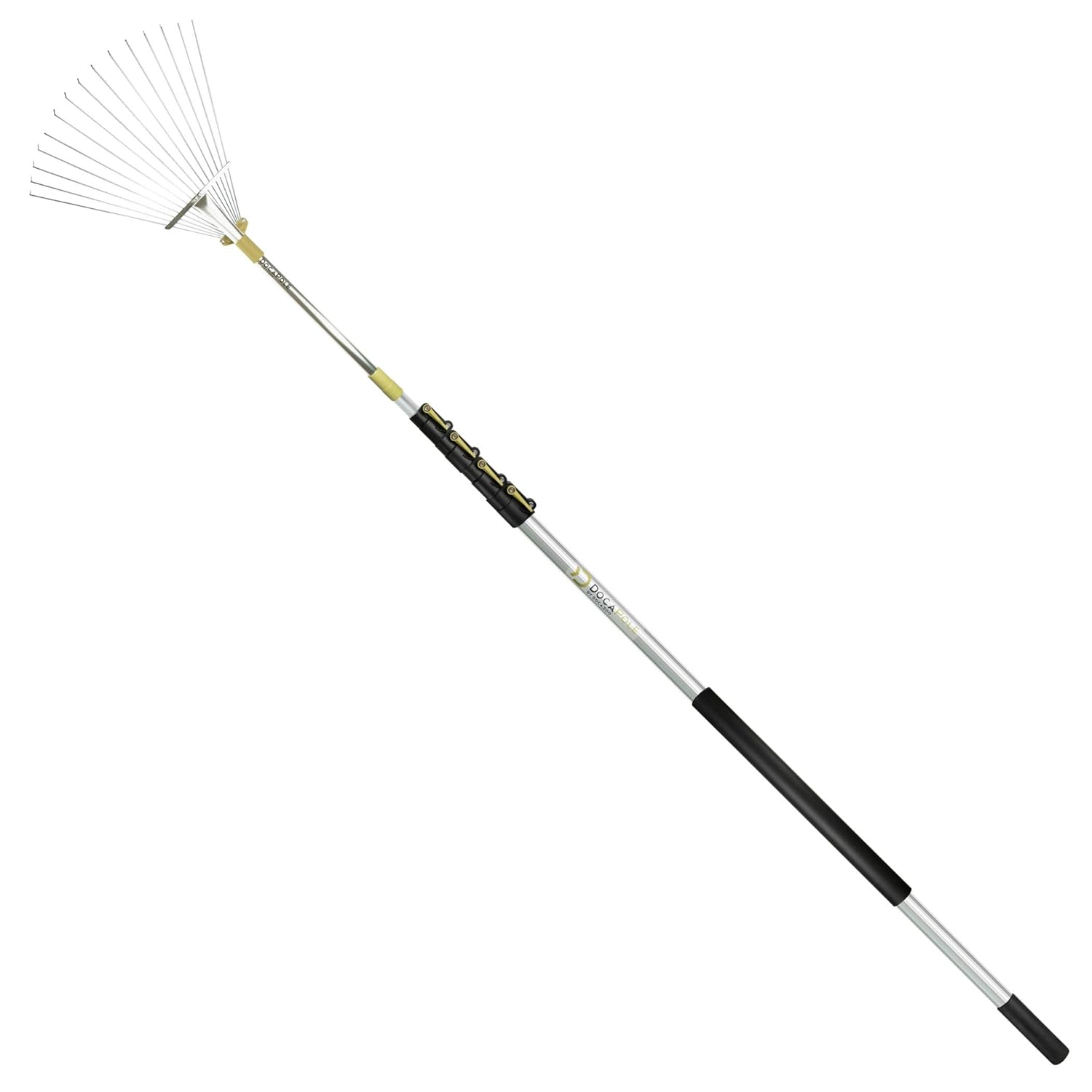DOCAZOO - DocaPole Roof and Yard Rake Extension Pole - Adjustable, Telescopic, Clean Leaves, Sticks and Debris - 6 to 24 Foot Pack of 2
