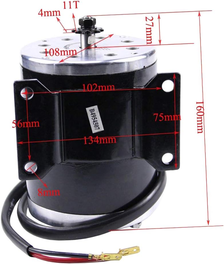 ZXTDR 24v 500w Brushed Speed Motor and Controller Throttle Grip Accelerator Pedal Set for Electric Scooter Go Kart Bicycle e-Bike Tricycle Moped