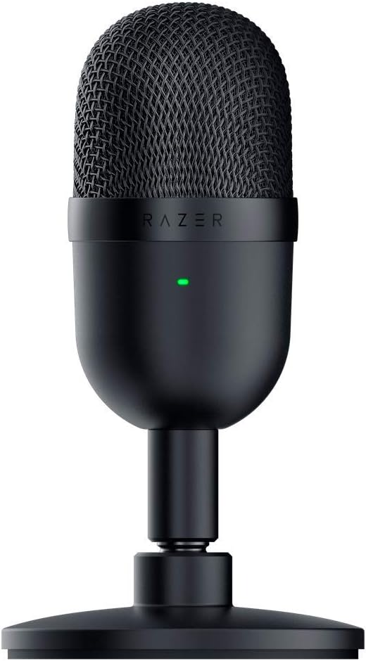 Razer Seiren Mini USB Streaming Microphone: Precise Supercardioid Pickup Pattern - Professional Recording Quality - Ultra-Compact Build - Heavy-Duty Tilting Stand - Shock Resistant - Classic Black Pack of 2
