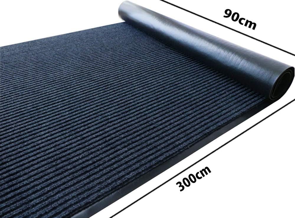 Nisorpa Commercial Grade Door Floor Mat 3' x 10' Brush Step Entrance Mat Slip Skid Entrance Mat with PVC Backing Home Office Hotel Corridor Indoor Outdoor Runner Rug Corridor Carpet, Grey