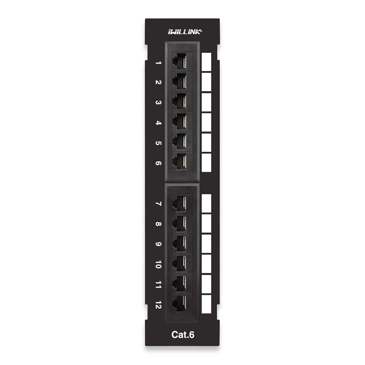 Iwillink 24 Port Patch Panel, Cat6 Patch Panel, RJ45 Keystone Network Patch Panel Rackmount or Wall Mount