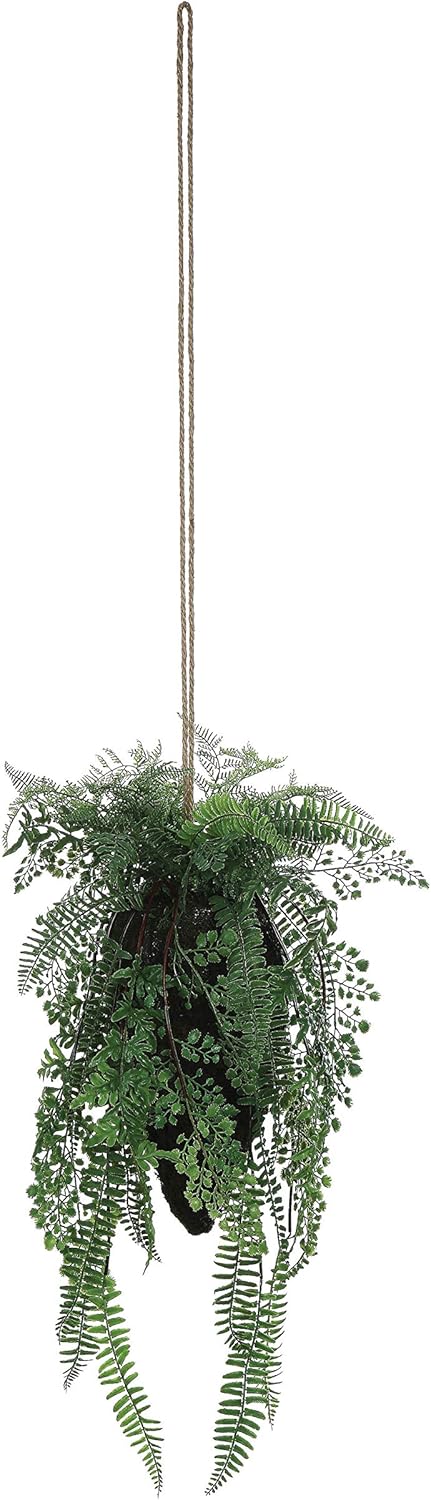 Creative Co-Op Hanging Fern Faux Botanical, Green Pack of 2