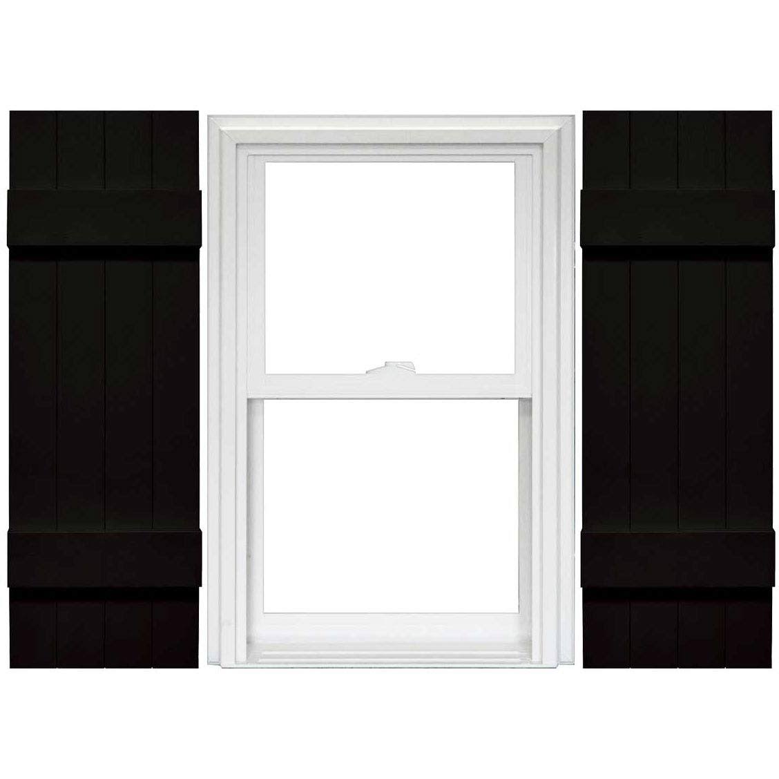 Mid America 4 Board and Batten Joined Vinyl Shutters (1 Pair) - 14 x 35 002 Black