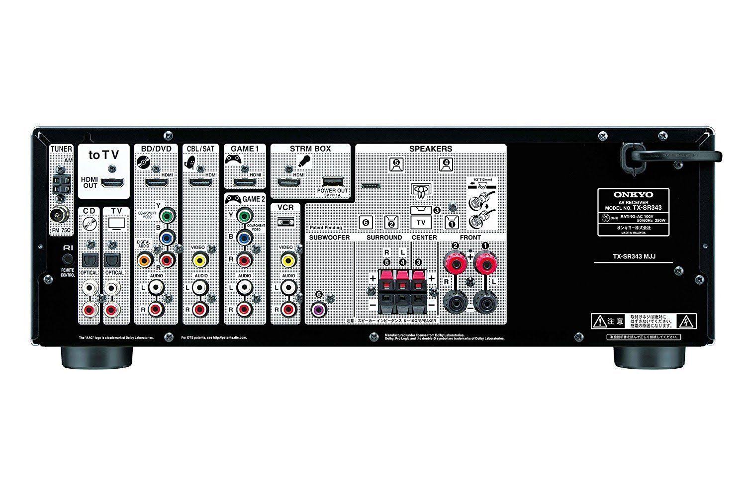 Onkyo Tx-sr343 (B) AV Receiver 5.1ch Corresponding Black