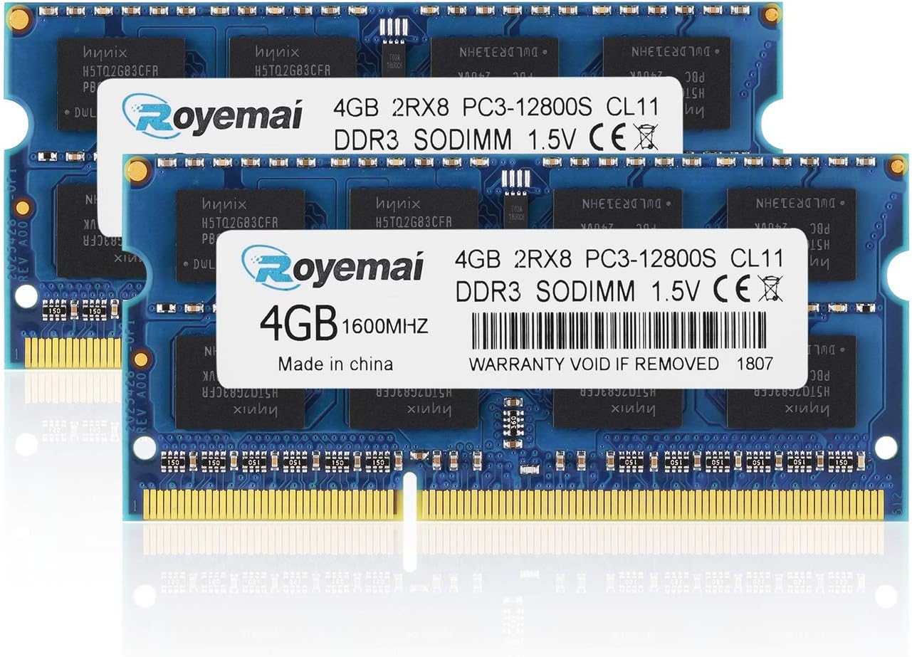 PC3L 12800S 8GB DDR3 1600 16GB Kit (2X8GB) Sodimm RAM 2Rx8 1.35V 204pin CL11 Notebook RAM Memory Pack of 2