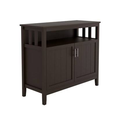 Kitchen Storage Sideboard and Buffet Server Cabinet-Brown Color Red Barrel Studio Color: Black