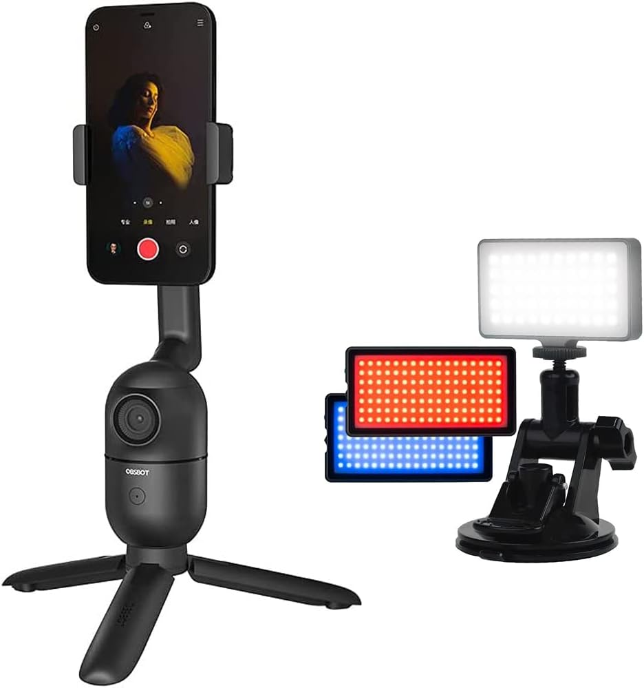 OBSBOT OSB-2007-C Me AI-Powered Auto-Tracking Camera Phone Mount Bundle with Vivitar Video Conference Live Streaming Kit