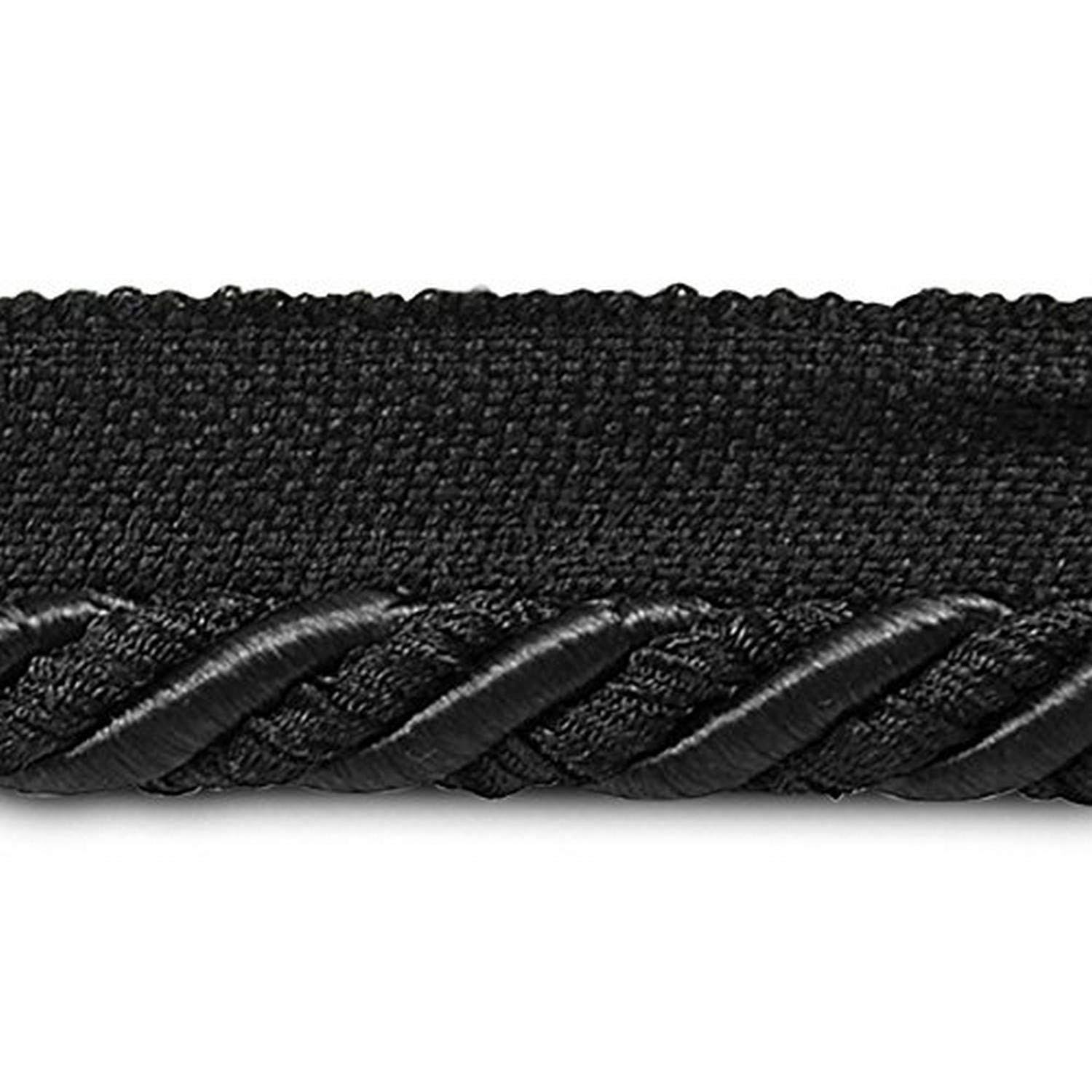 Expo 20 Yards of Helena 3/8& Decorative Lip Cord TRIM, Black