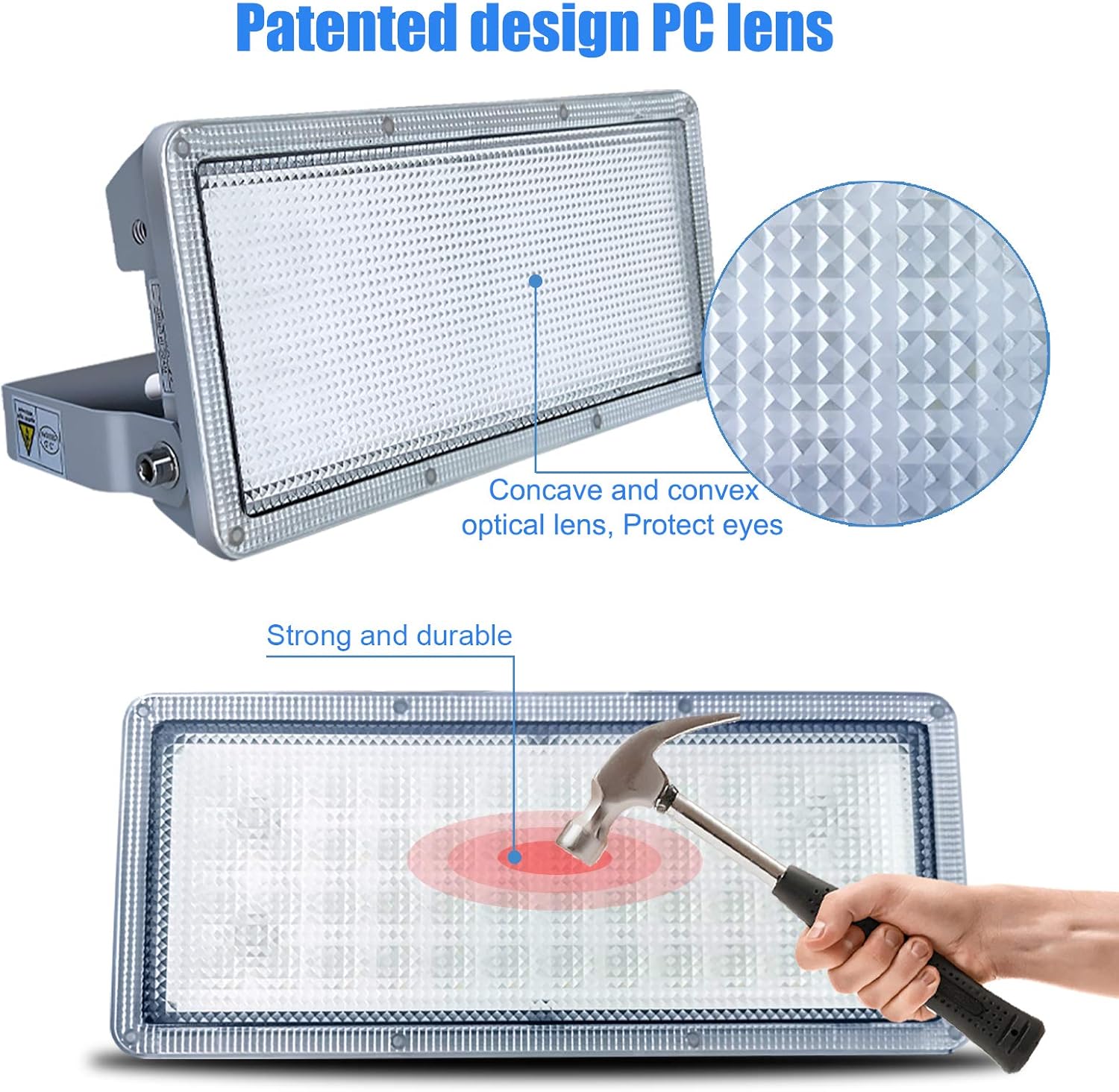 Kekeou LED Flood Light, Flood Light Outdoor 50W 2 Pack, Outdoor Flood Light 100W DIY, Super Bright, IP67, 6500K, LED Flood Lights for Yard, Garden, Porch