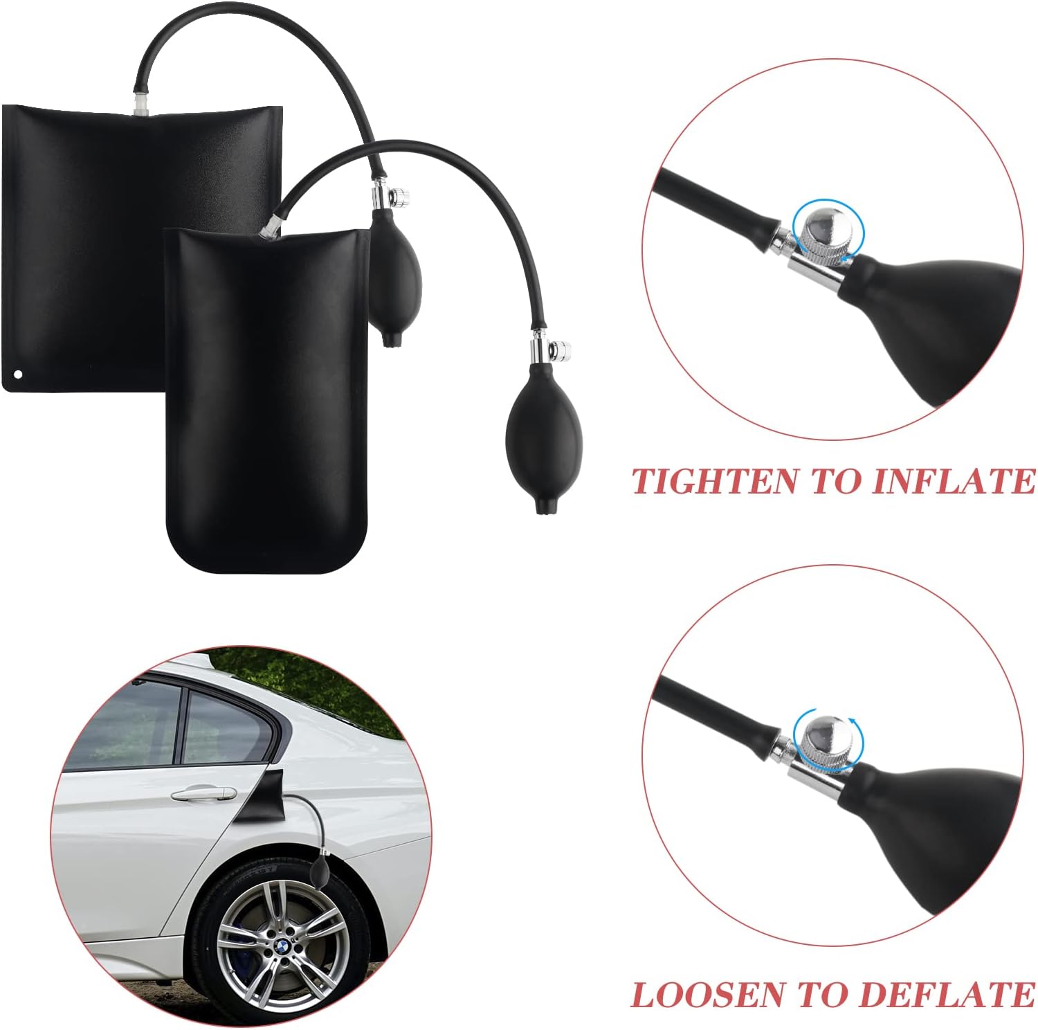 Komake 14Pcs Professional Automotive Car Tool Kits with Long Reach Grabber,Non Marring Wedge,Air Wedge Bag Pump,Trim Removal Tool Set for Cars Trucks