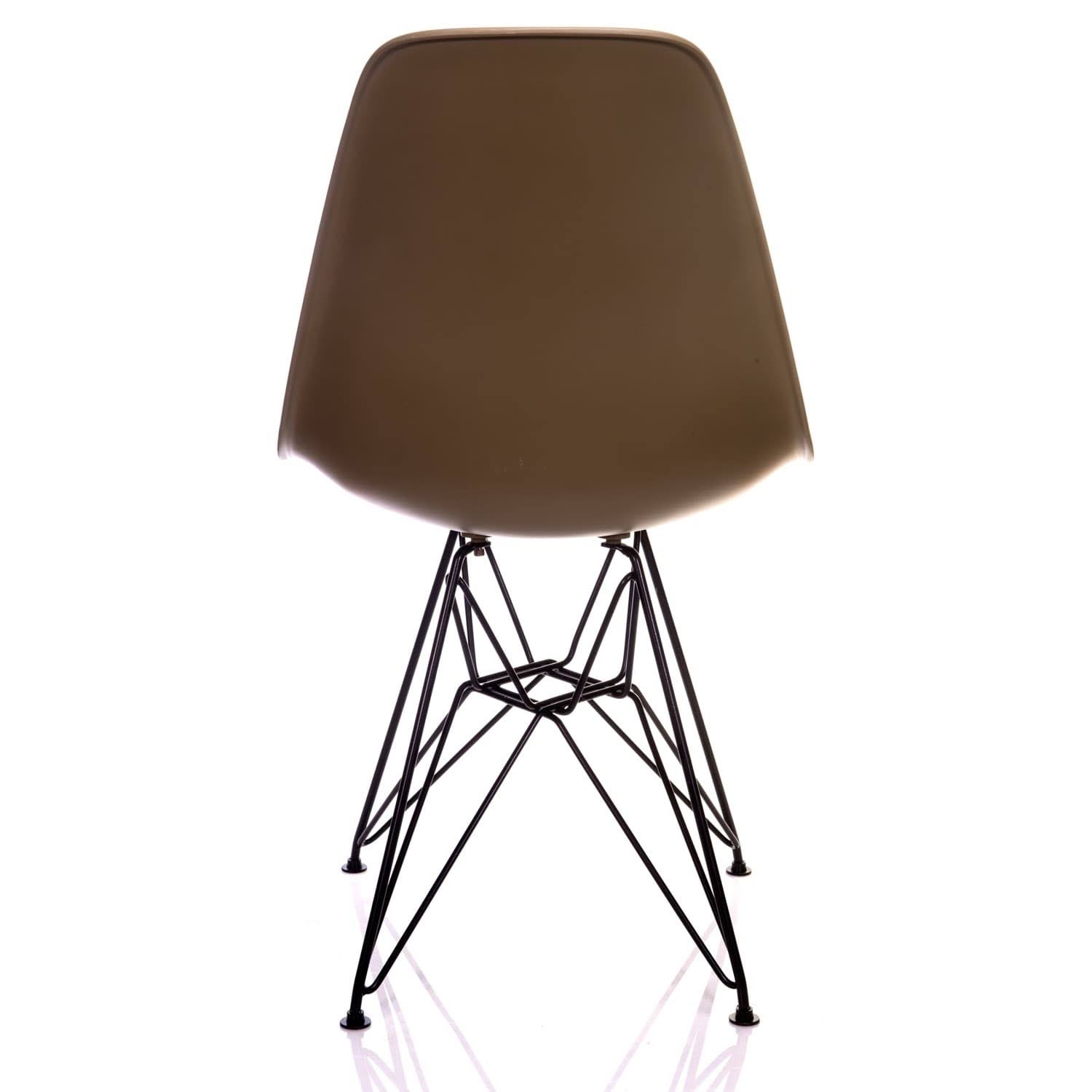 Nature Series Earth Green DSR Mid-Century Modern Dining Accent Side Chair with Black Eiffel Steel Leg (Set of 4)