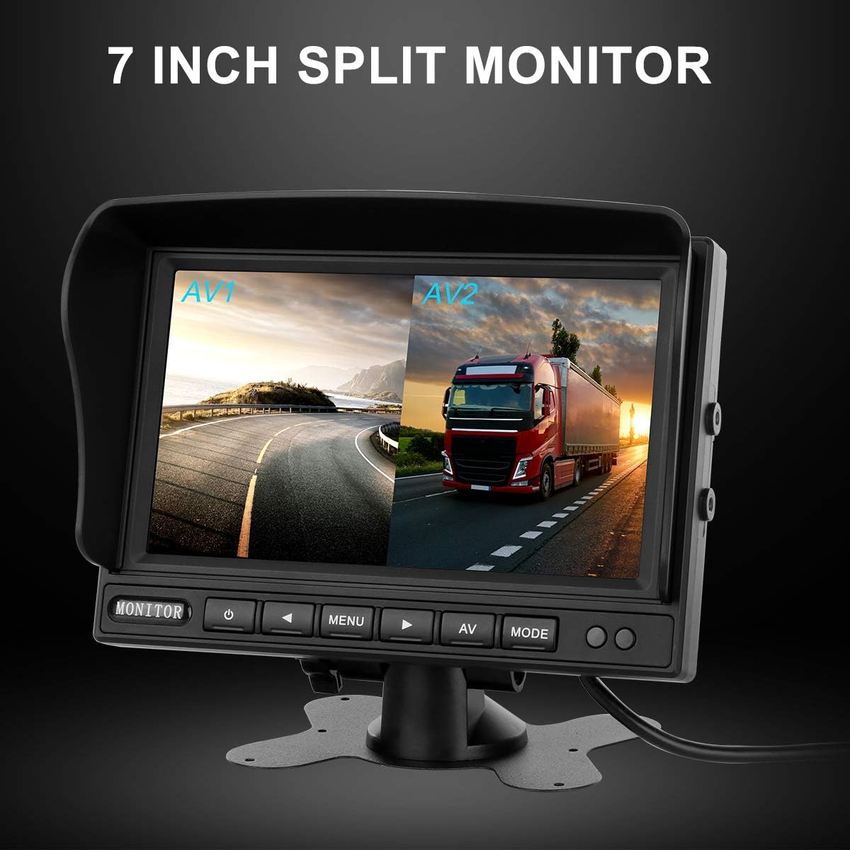 Dual Backup Cameras and Monitor Kit Split Screen 7