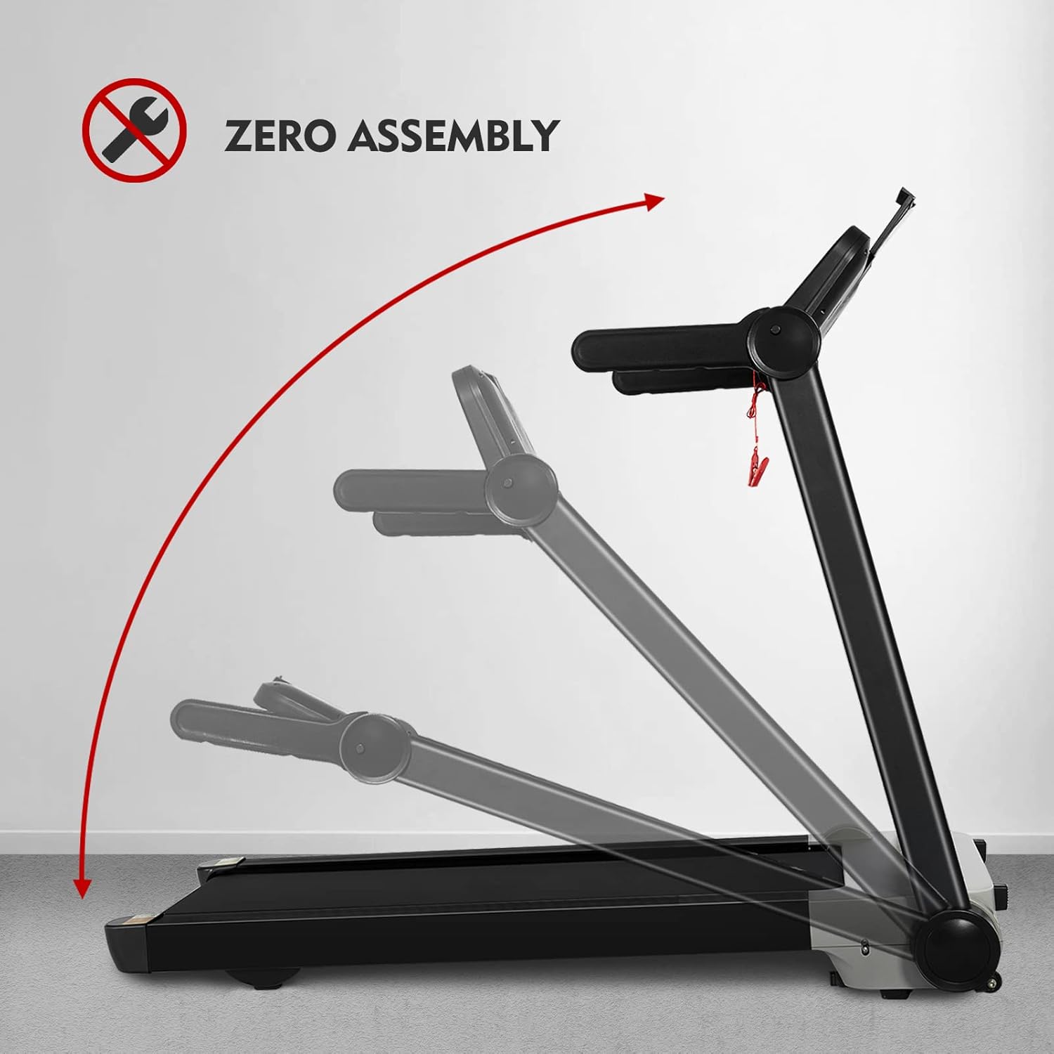 kotia Portable Folding Treadmill Zero Assembly Compact Treadmill with Bluetooth Speaker for Home Apartment and Small Space (Mode GHN10420)