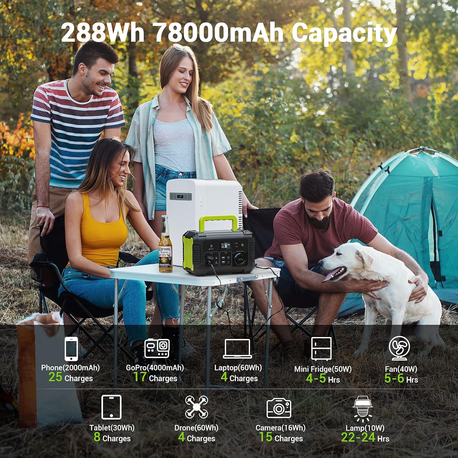 PAXCESS Portable Power Station with Solar Panel Included, 300W Solar Generator with 60W Foldable Solar Panel, CPAP Backup Lithium Battery for Outdoor Camping RV Emergency Home Use