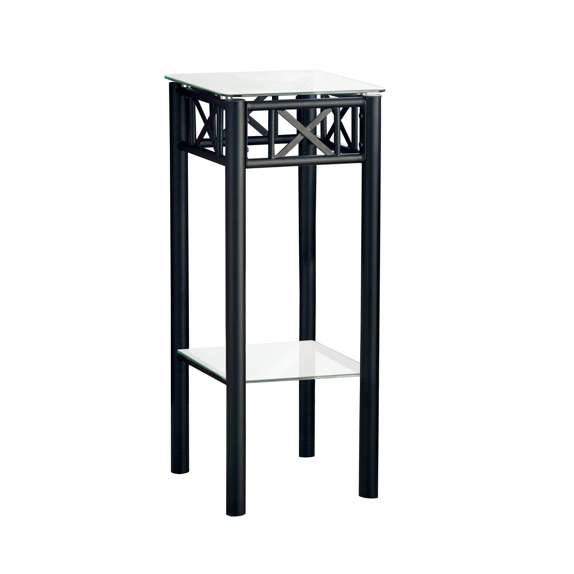 28x22 Black and Clear Contemporary Square Accent End Table - 33819192
