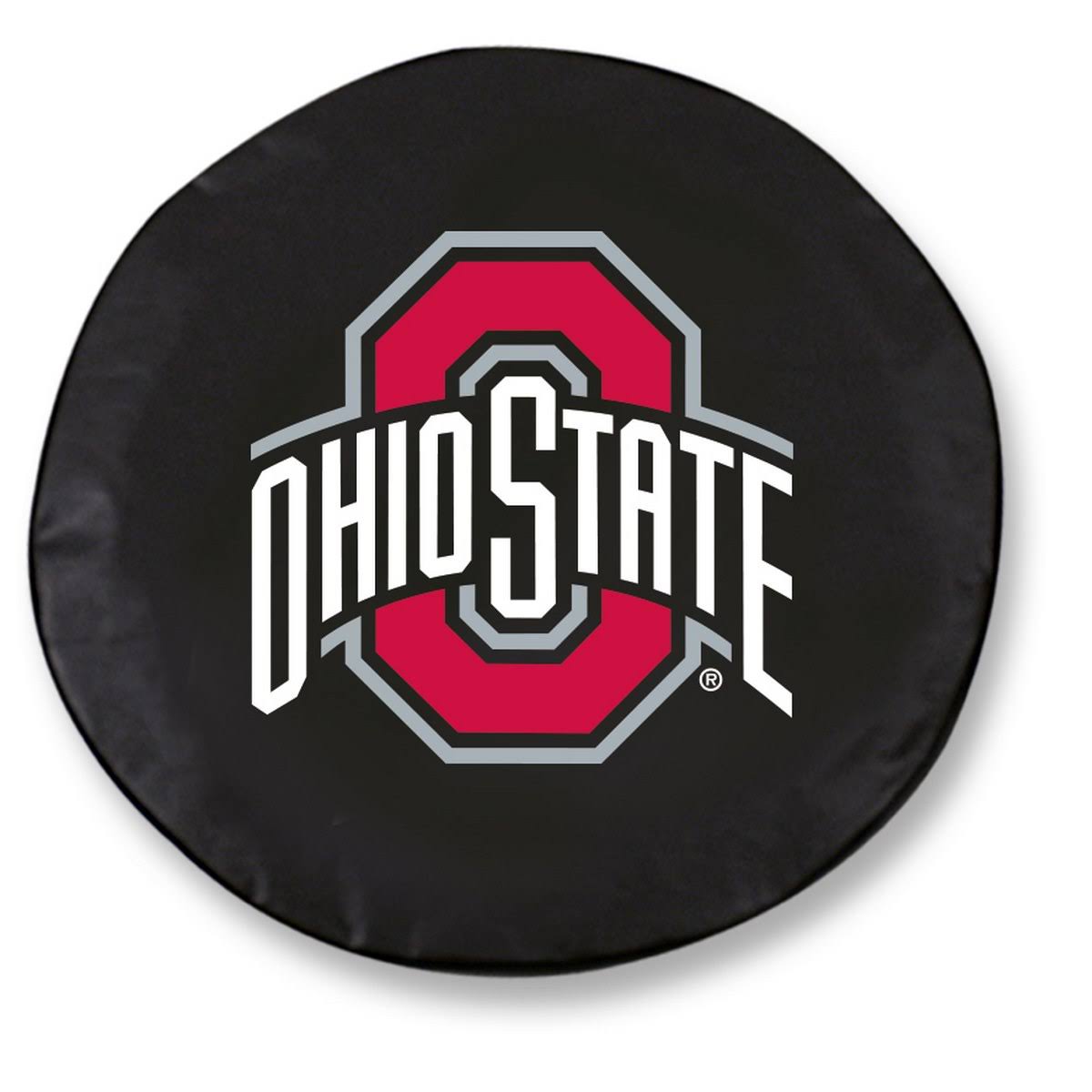 Ohio State Buckeyes HBS Black Vinyl Fitted Spare Car Tire Cover (31 1/4x22 x 11x22)