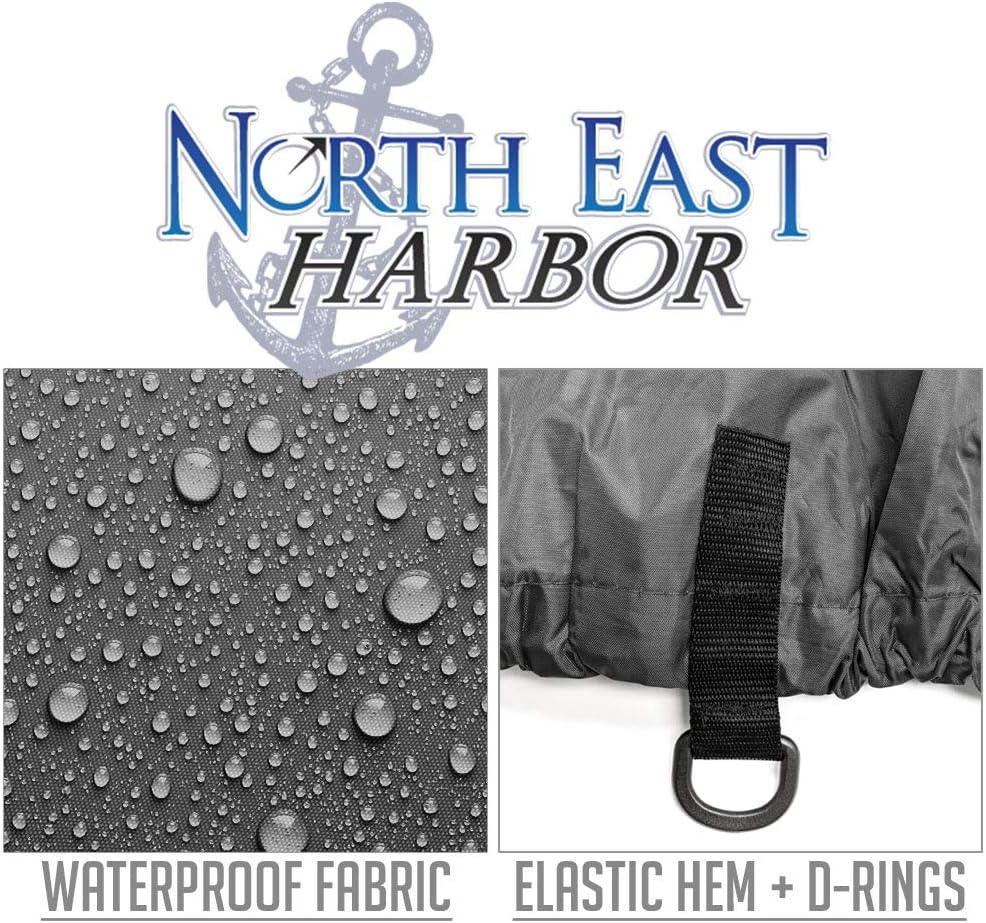 North East Harbor Heavy-Duty Jon Boat Cover- Fits Most Jon Boats 12' to 14'- Waterproof, Dust & Sun Protection- 14'L x 52
