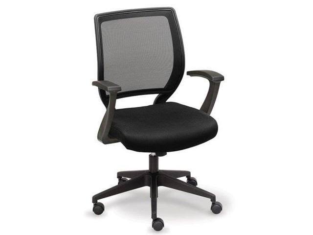 Essential Collection Mesh Chair with Memory Foam Seat Black Fabric/Black Frame