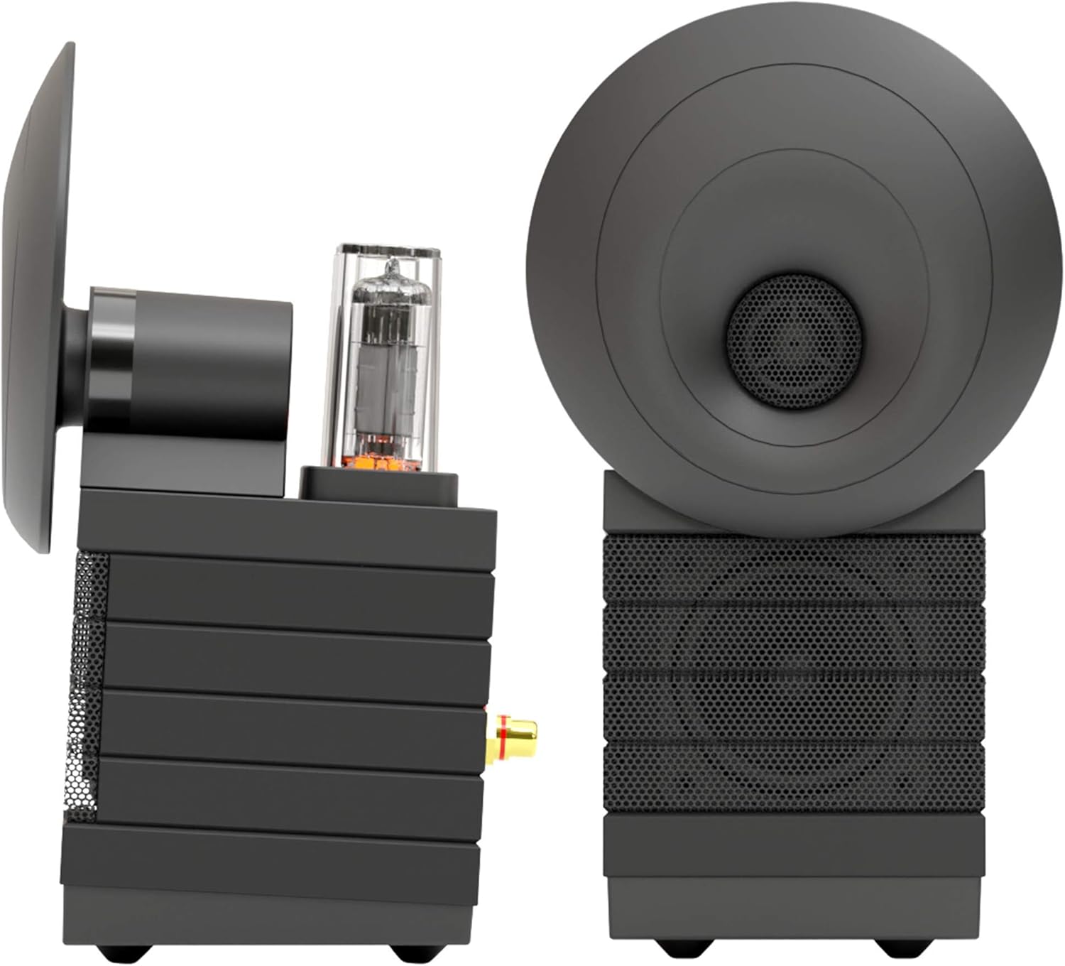 HumanCentric Desktop Speakers with Tube Preamp and Bluetooth 5.0 | for Computers PCs Laptops or Phones | External Sound System Monitors or Computer Speakers for Home Office or Gaming Desk (Black)