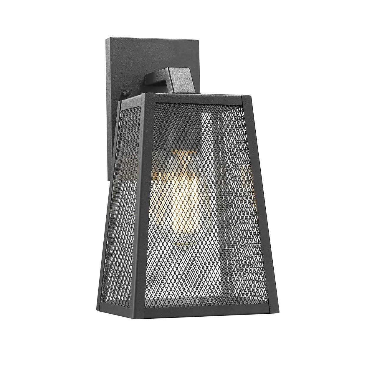 Chloe Lighting Emerson Industrial 1 Light Textured Black Outdoor Wall Sconce 12 inch Tall