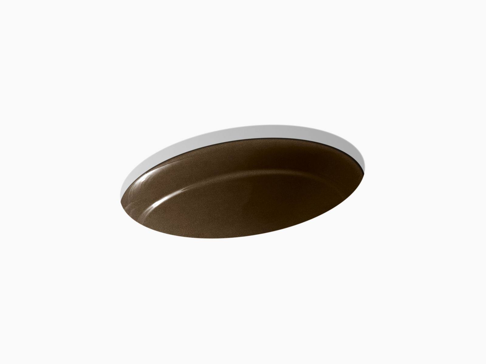 KOHLER K-2824-KA Serif Undermount Bathroom Sink, Black &n Tan