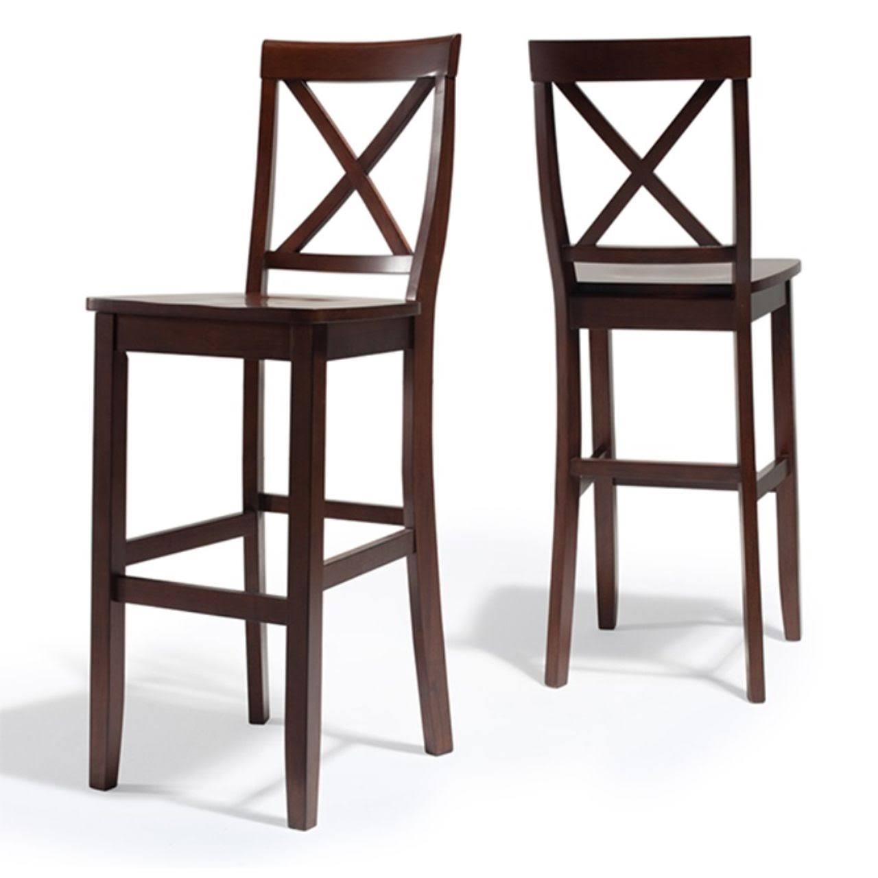 X-Back Bar Stool in Mahogany Finish with 30 inch Seat Height Set of Two Cf500430mavv